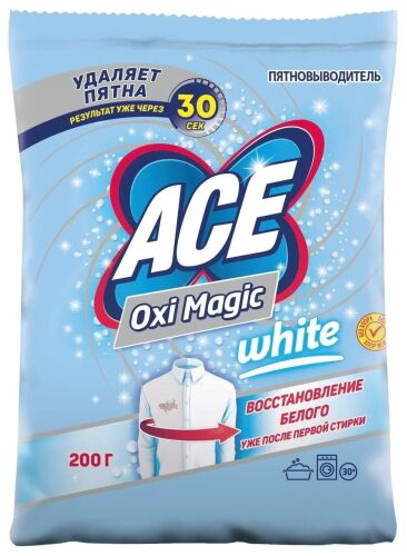 Пятновыводитель Ace Oxi Magic White, 200 г